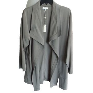 Max Studio Jacket Womens Large Drape Front Open Long Sleeve Lightweight New